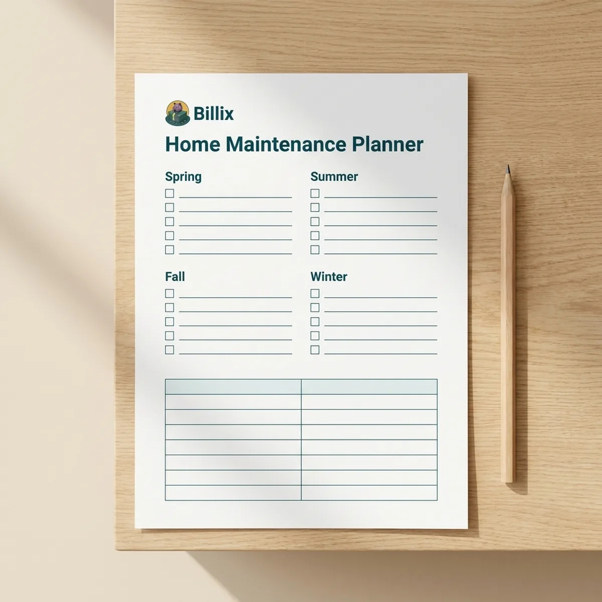 Home Maintenance Planner