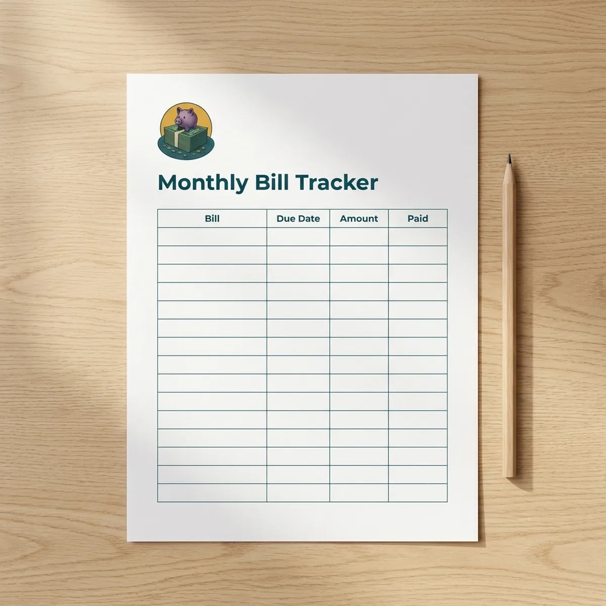 Monthly Household Bill Tracker