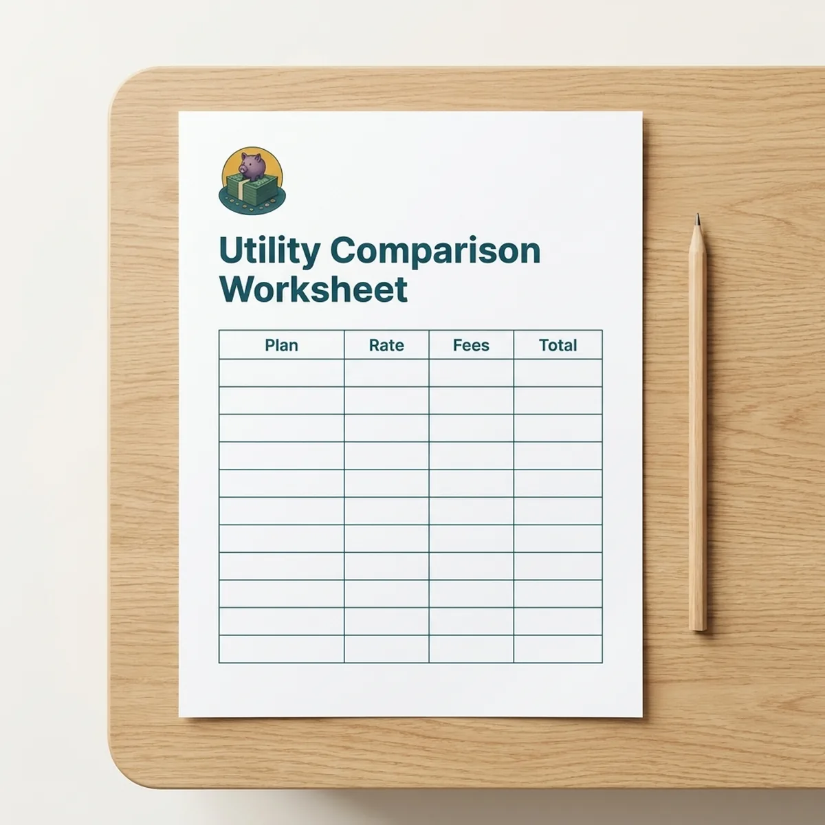 Utility Comparison Worksheet